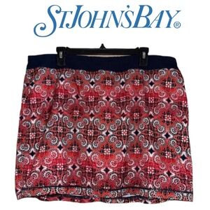 ST. JOHN'S BAY Active Pattern Performance Skirt Built-in Shorts Stretch Women XL